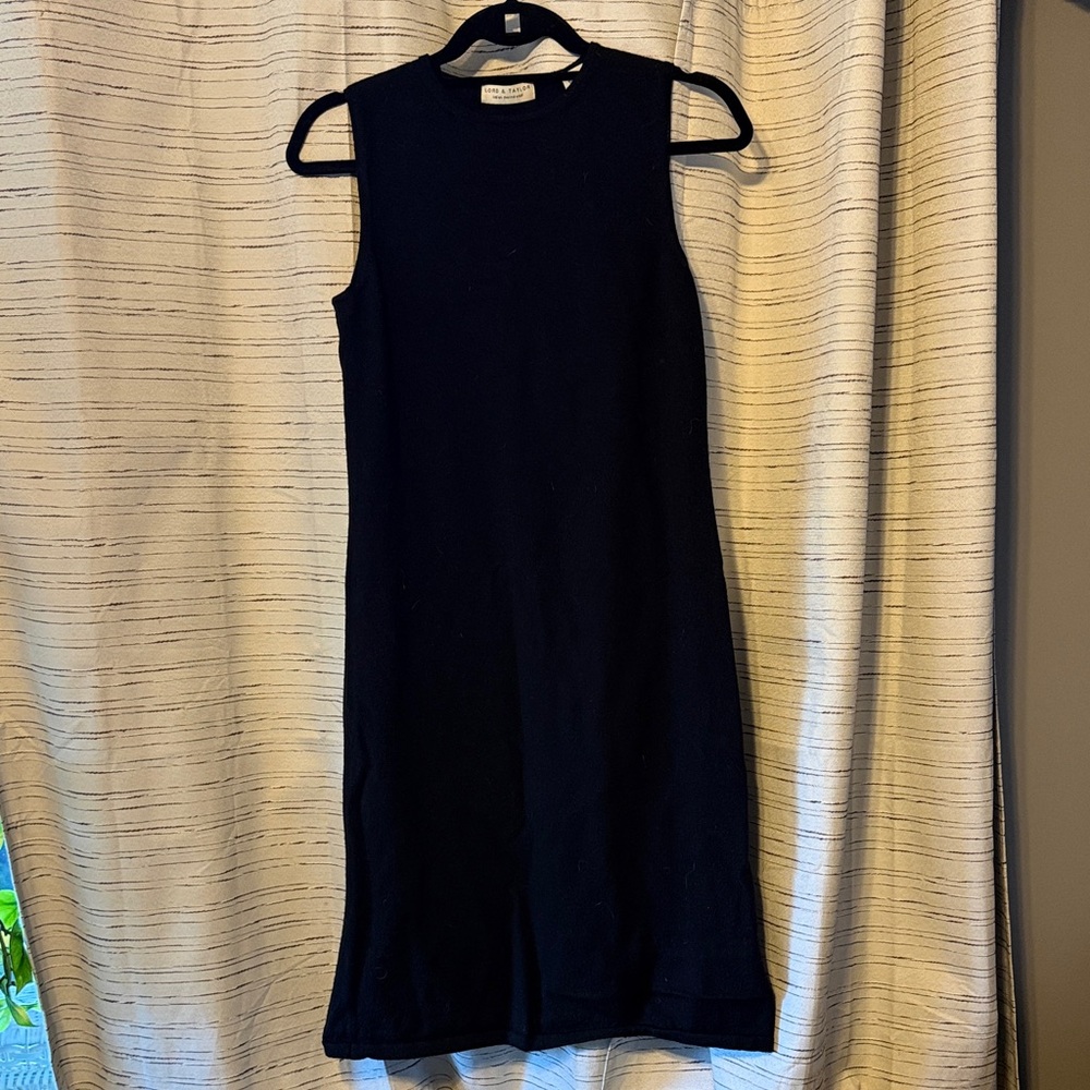 Lord & Taylor Classic Black Midi Dress
